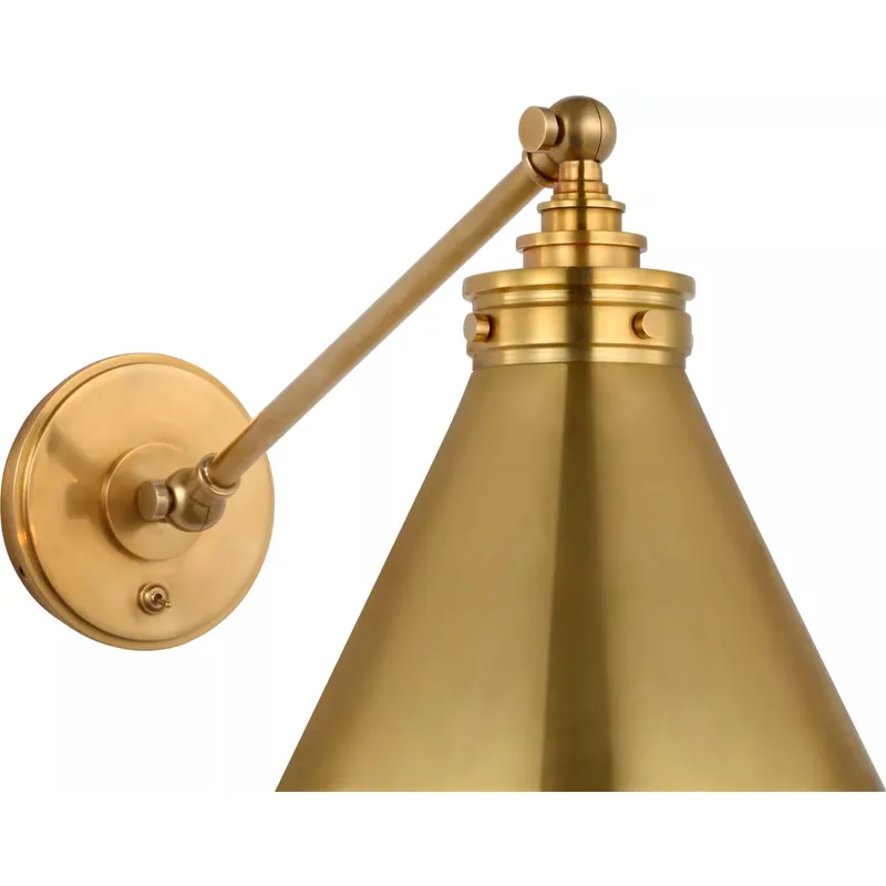 Chapman & Myers Parkington LED 8.5 inch Antique-Burnished Brass Single Library Wall Light