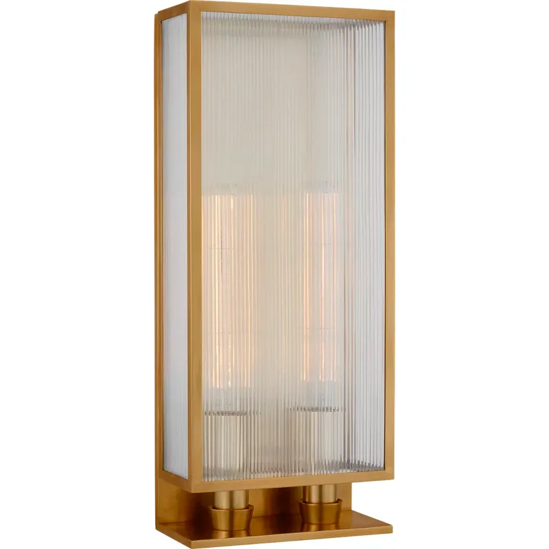 Barbara Barry York LED 10 inch Soft Brass Double Box Sconce Wall Light