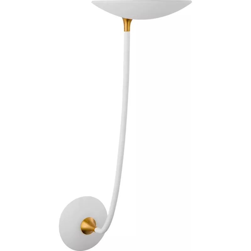 Thomas O'Brien Keria LED 8 inch Matte White and Hand-Rubbed Antique Brass Sconce Wall Light, Large
