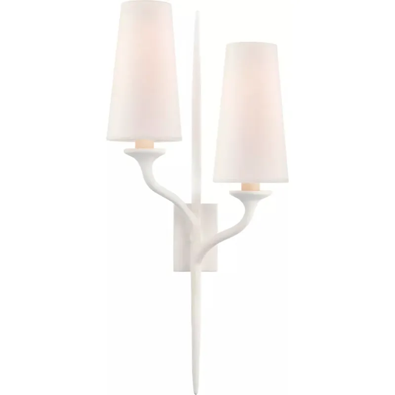 Julie Neill Iberia 2 Light 11 inch Plaster White Double Left Sconce Wall Light