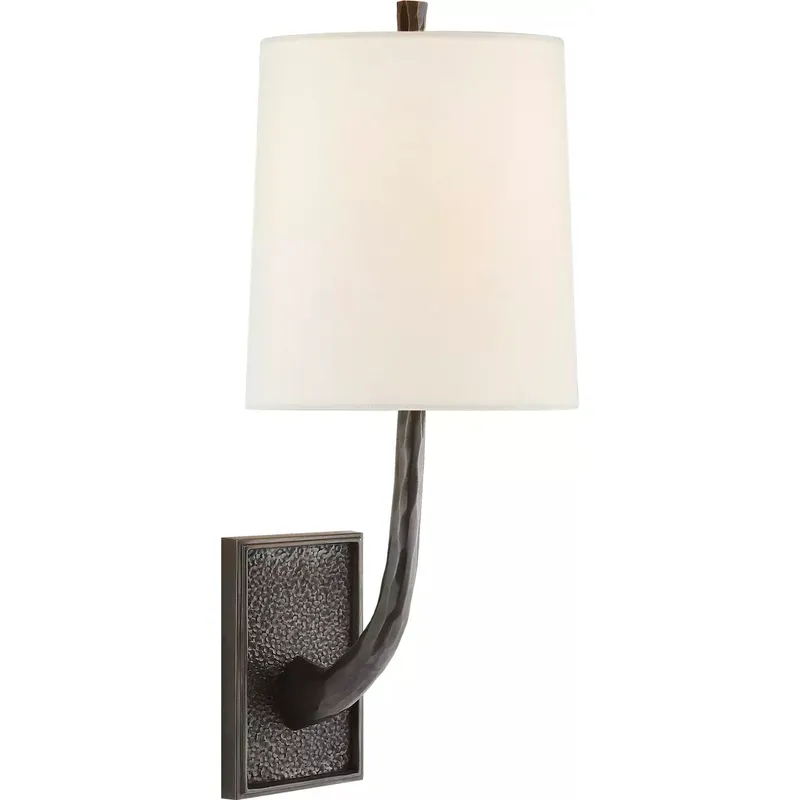 Barbara Barry Lyric Branch 1 Light 7.5 inch Bronze Sconce Wall Light in Linen