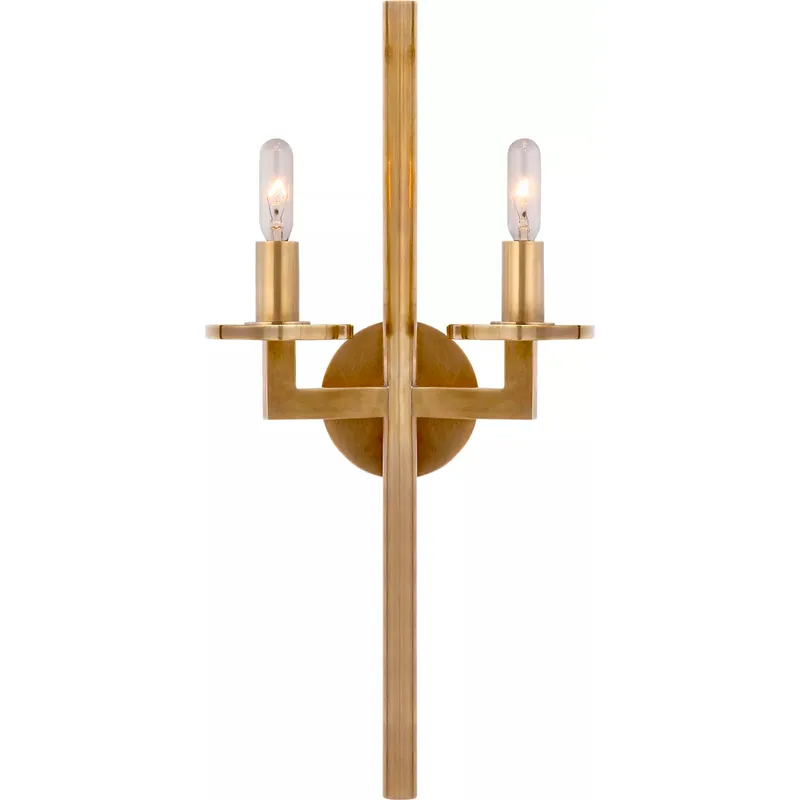 Kelly Wearstler Liaison 2 Light 9.5 inch Antique-Burnished Brass Double Sconce Wall Light in (None)