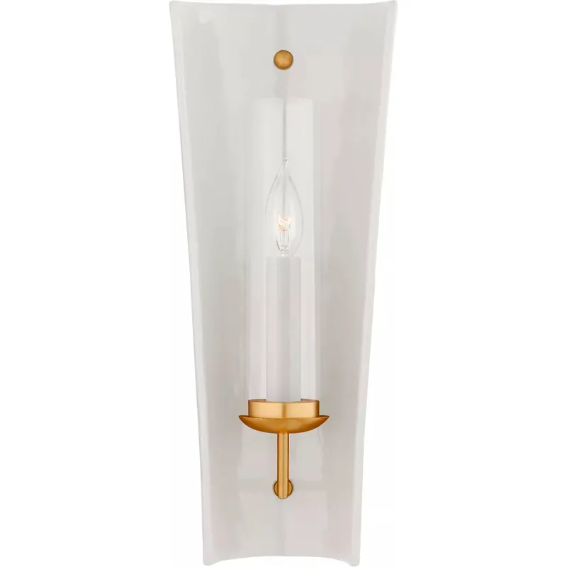 Chapman & Myers Downey 1 Light 7.25 inch White and Gild Reflector Sconce Wall Light, Medium
