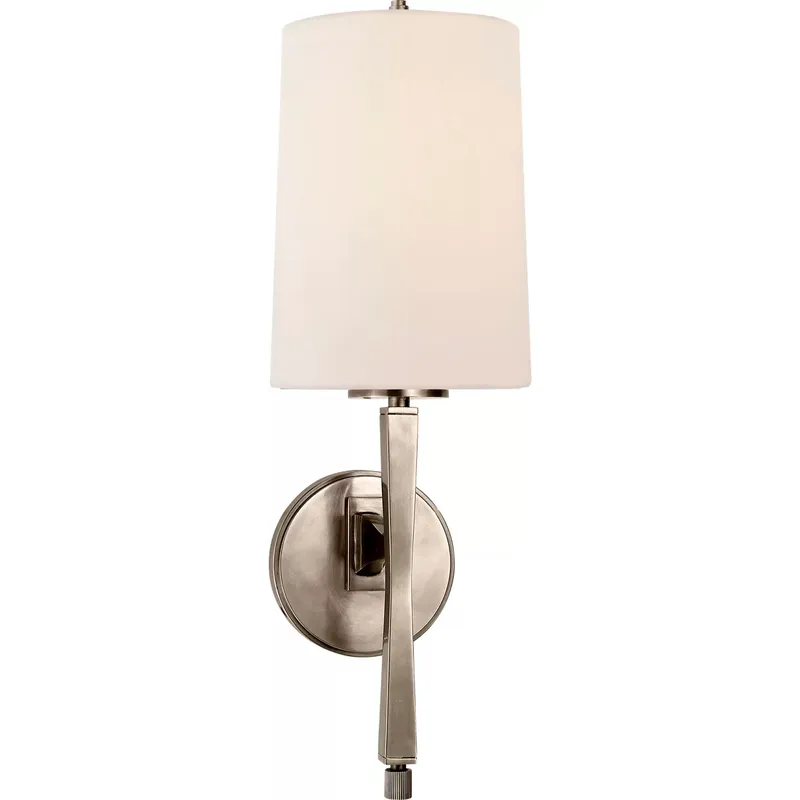 Thomas O'Brien Edie 1 Light 5.5 inch Antique Nickel Sconce Wall Light in Linen