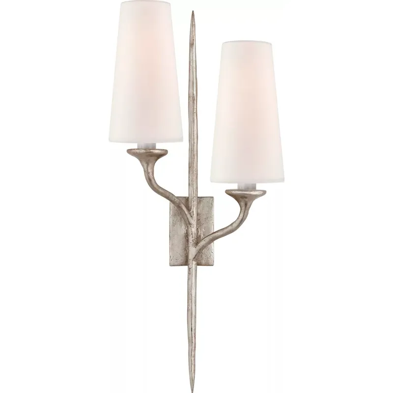Julie Neill Iberia 2 Light 11 inch Burnished Silver Leaf Left Sconce Wall Light