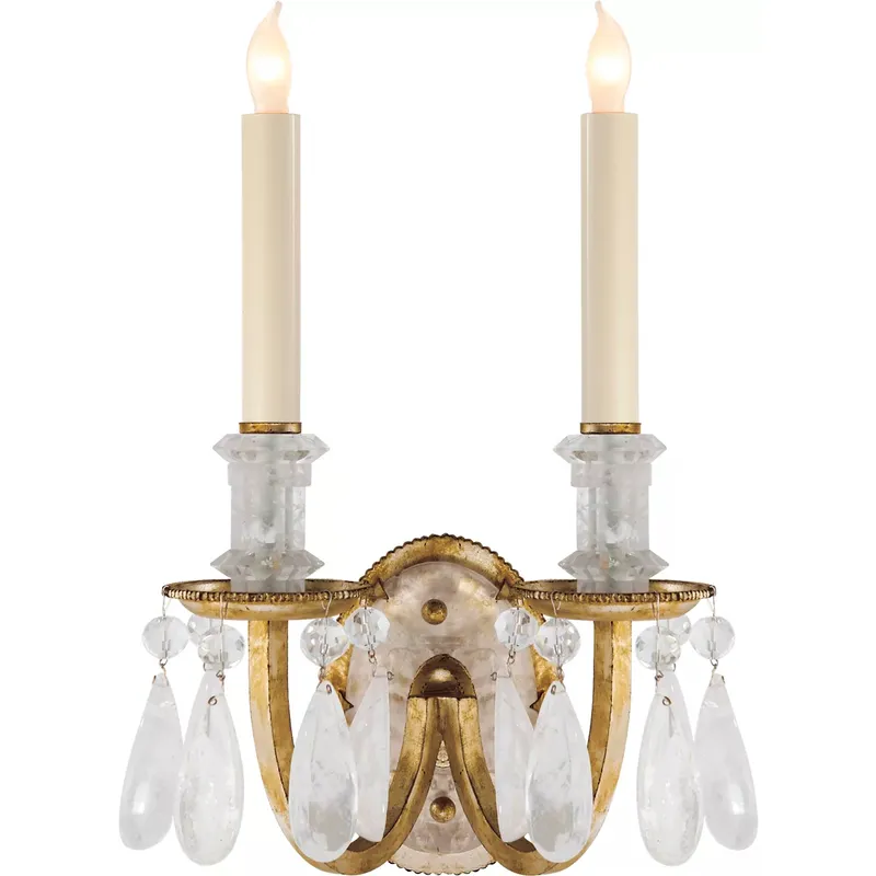 Thomas O'Brien Elizabeth 2 Light 9.5 inch Gilded Iron Double Sconce Wall Light