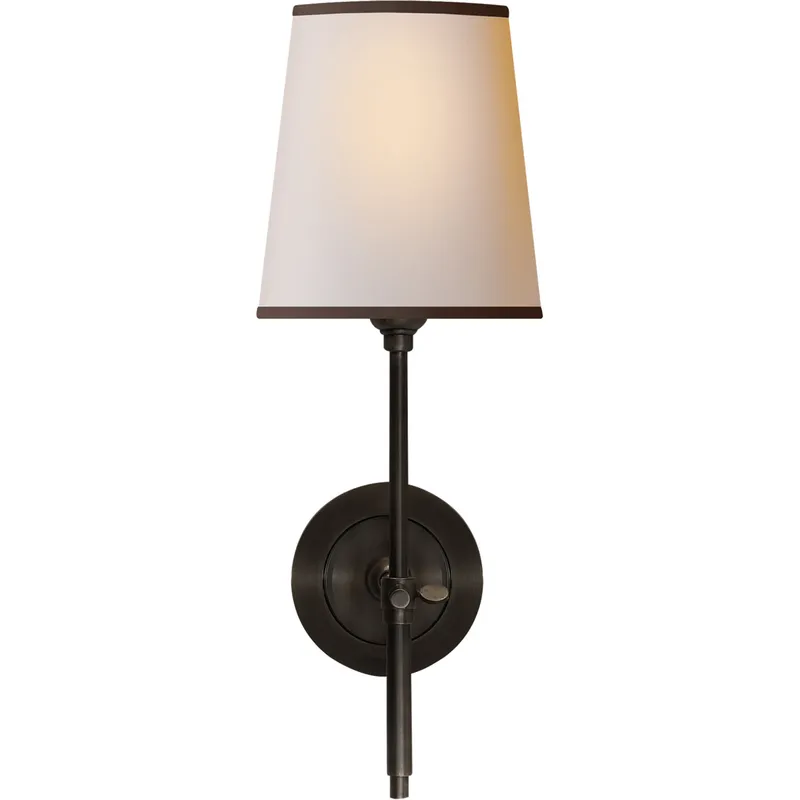 Thomas O'Brien Bryant 1 Light 5.5 inch Bronze Sconce Wall Light in Natural Paper with Black Trim