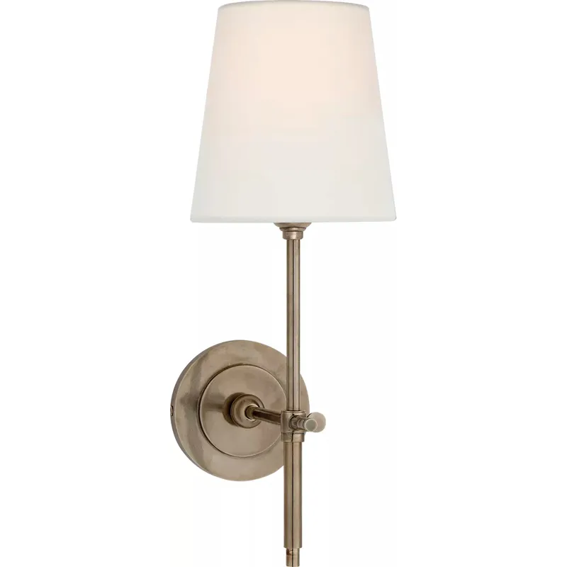 Thomas O'Brien Bryant 1 Light 5.5 inch Antique Nickel Sconce Wall Light in Linen