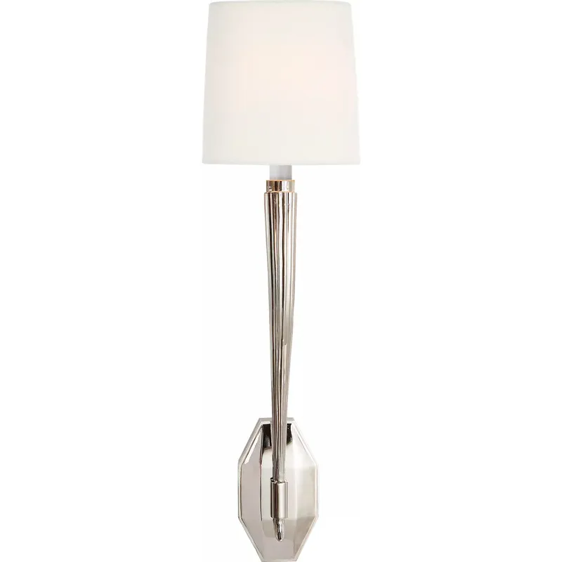 Chapman & Myers Ruhlmann 1 Light 6.25 inch Polished Nickel Single Sconce Wall Light in Linen
