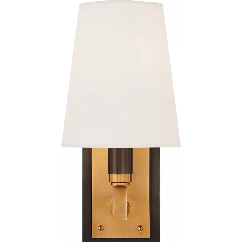 Thomas O'Brien Watson 1 Light 5 inch Bronze with Antique Brass Sconce Wall Light in Bronze and Hand-Rubbed Antique Brass, Small