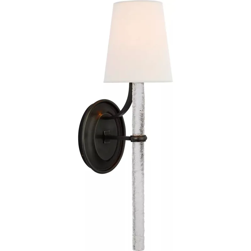 Marie Flanigan Abigail LED 5.25 inch Bronze and Clear Wavy Glass Sconce Wall Light, Large