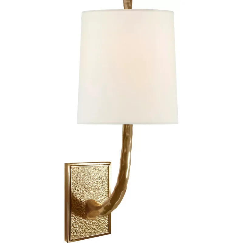 Barbara Barry Lyric Branch 1 Light 7.5 inch Soft Brass Sconce Wall Light in Linen