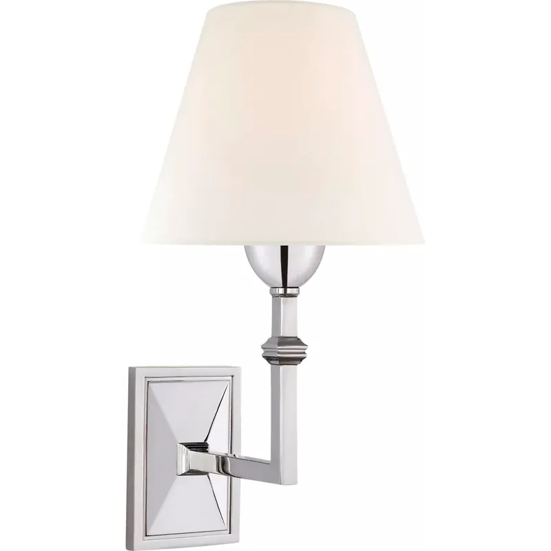 Alexa Hampton Jane 1 Light 7 inch Polished Nickel Wall Sconce Wall Light in Linen