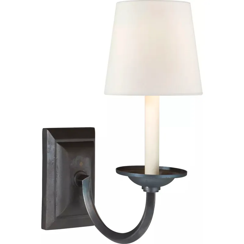 Chapman & Myers Flemish 1 Light 6.5 inch Aged Iron Single Sconce Wall Light in Linen
