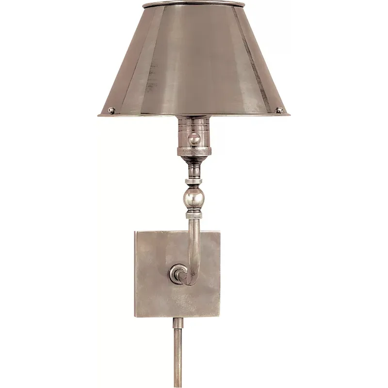Swivel Head 1 Light 8 inch Antique Nickel Wall Lamp Wall Light