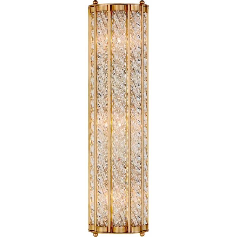 AERIN Eaton 3 Light 5.5 inch Hand-Rubbed Antique Brass Linear Sconce Wall Light