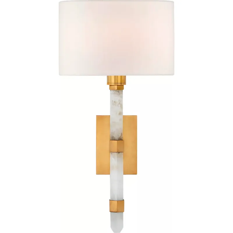 Suzanne Kasler Adaline 1 Light 7.5 inch Antique-Burnished Brass Tail Sconce Wall Light in Antique-Burnished Brass and Quartz, Small