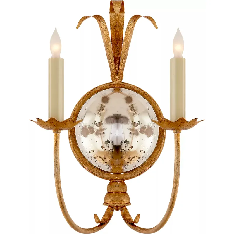 Chapman & Myers Gramercy 2 Light 12.5 inch Gilded Iron Double Sconce Wall Light
