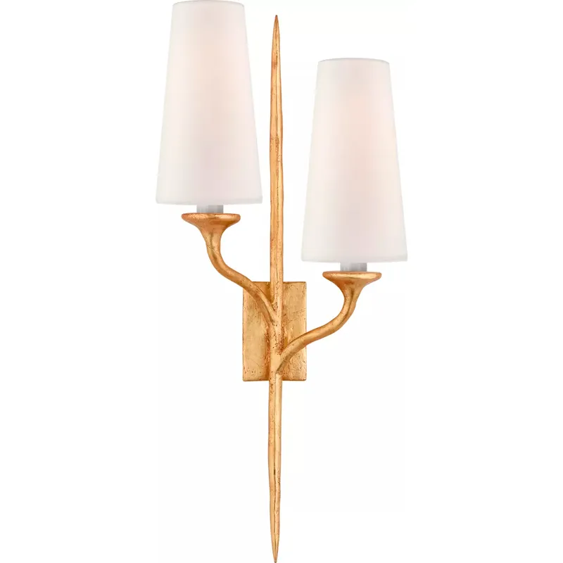 Julie Neill Iberia 2 Light 11 inch Antique Gold Leaf Left Sconce Wall Light