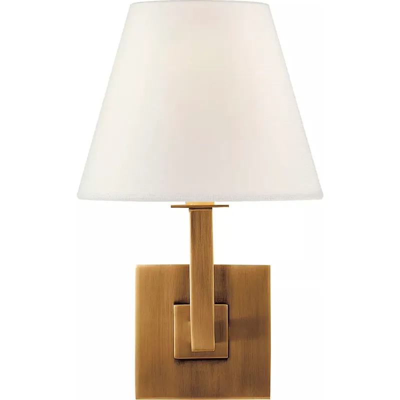 Studio VC Architectural Wall 1 Light 7 inch Hand-Rubbed Antique Brass Wall Sconce Wall Light in Linen
