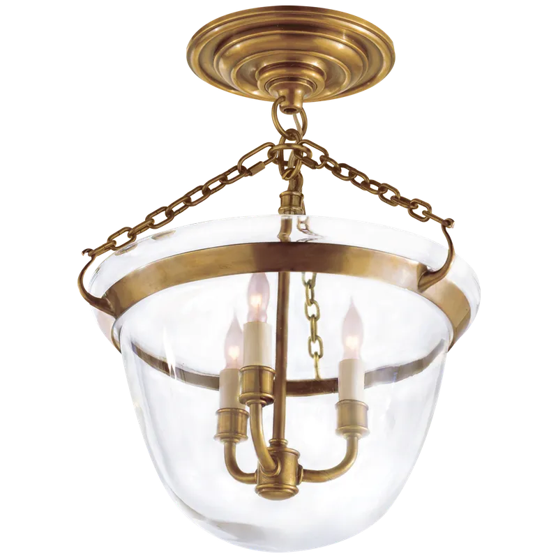Country Bell Jar Semi Flush Ceiling Light — Ceiling Semi Flush