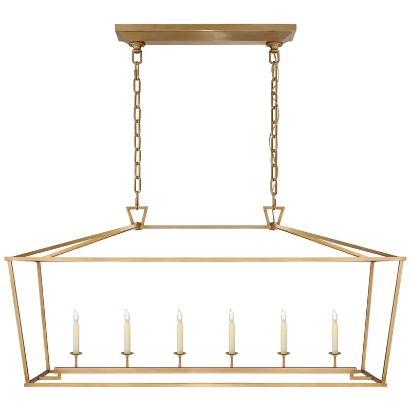 Darlana Brass Linear Lantern Chandelier — Linear Suspensions