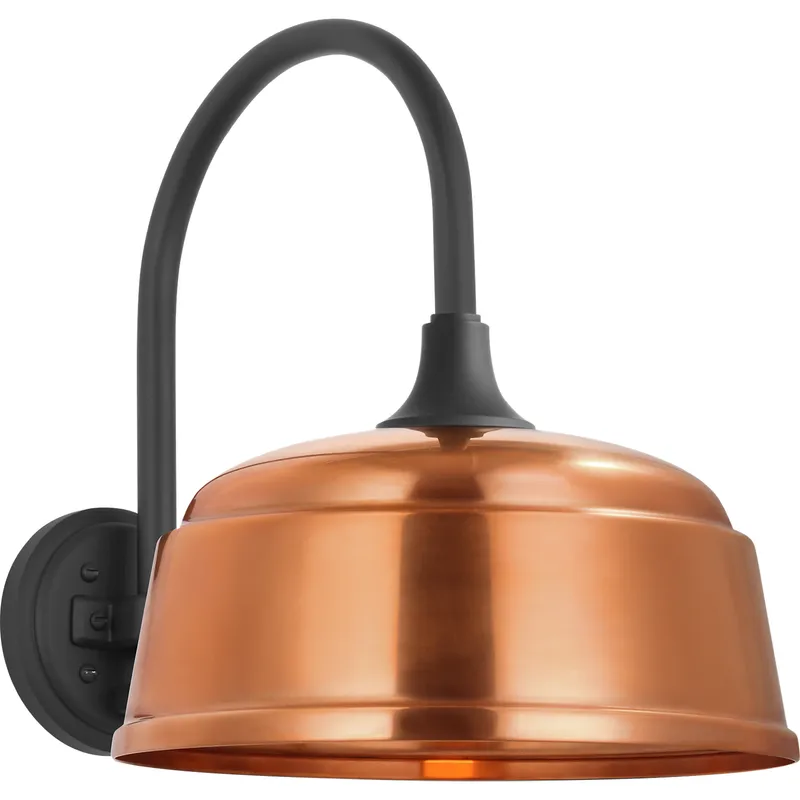 Academy Outdoor Arched 16in Mack Rockhouse Shade Wall Light — Outdoor Wall Lighting
