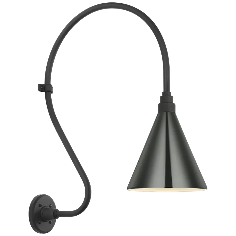 Academy Outdoor Larrabee 27in Savannah Conical Wall Light — Outdoor Wall Lighting
