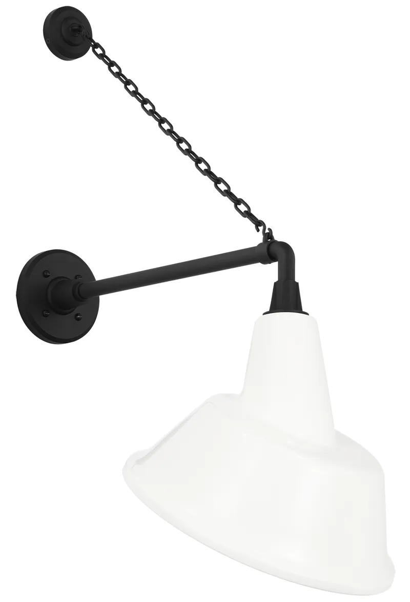Academy Outdoor Anchored Mack Tilted Bowers Shade Wall Light — Outdoor Wall Lighting