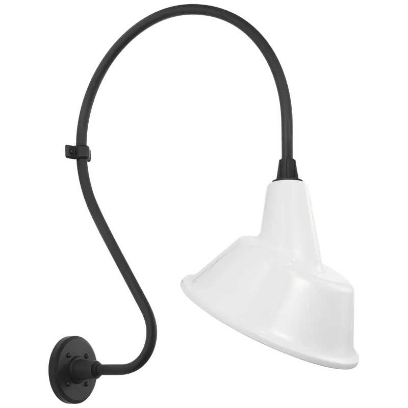 Academy Outdoor Larrabee 27in Tilted Bowers Shade Wall Light — Outdoor Wall Lighting