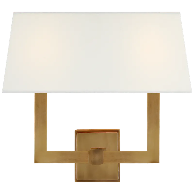 Square Tube Rectangular Shade Double Wall Sconce — Wall Sconces