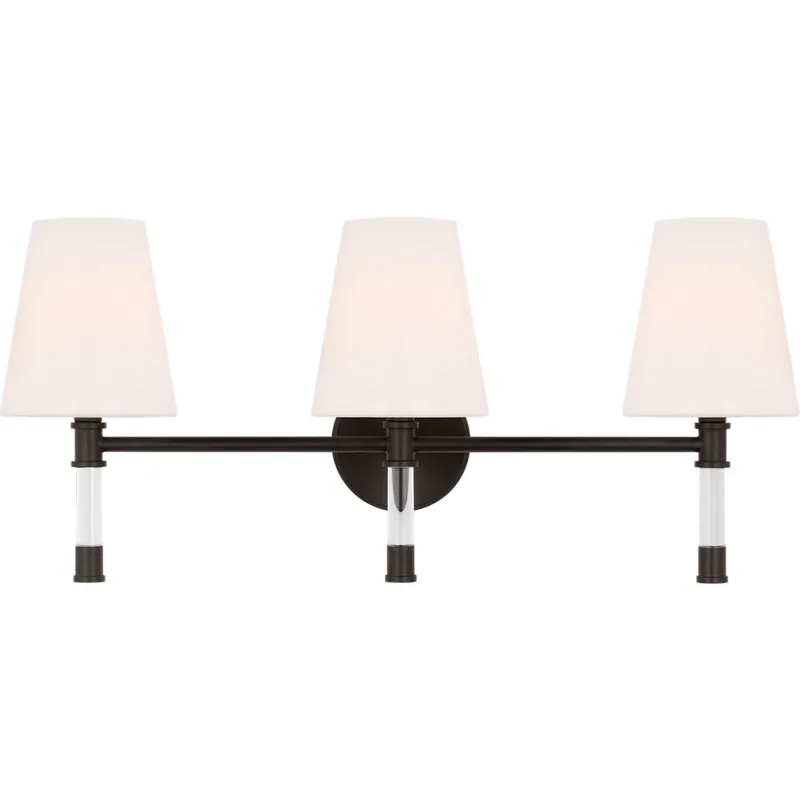 C&M by Chapman & Myers Hanover 3 Light 24.63 inch Aged Iron Bath Vanity Wall Sconce Wall Light