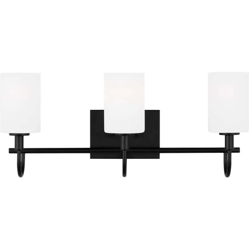 Oak Moore 3 Light 23.88 inch Midnight Black Bath Vanity Wall Light