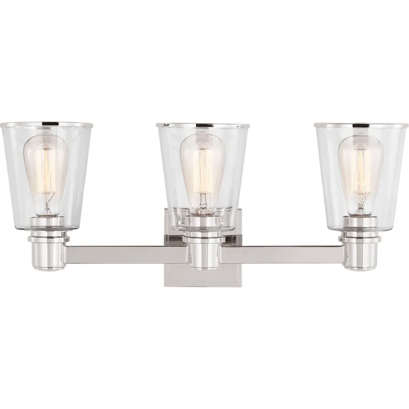 C&M by Chapman & Myers Alessa 3 Light 22.13 inch Polished Nickel Bath Vanity Wall Sconce Wall Light