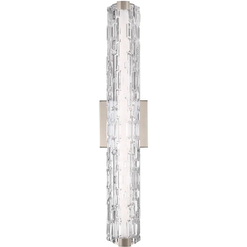 Sean Lavin Cutler LED 24 inch Satin Nickel Vanity Light Wall Light in Clear Staggered Rock