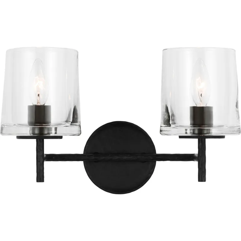 ED Ellen DeGeneres Marietta 2 Light 14.38 inch Aged Iron Vanity Light Wall Light