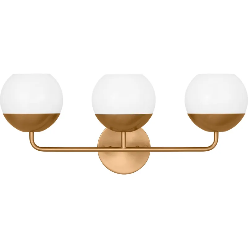 Alvin 3 Light 24.13 inch Satin Brass Bath Vanity Wall Light