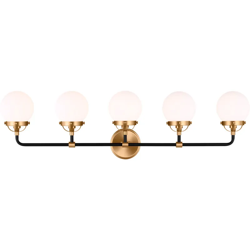 Ian K. Fowler Cafe 5 Light 38.25 inch Satin Brass Wall Bath Fixture Wall Light