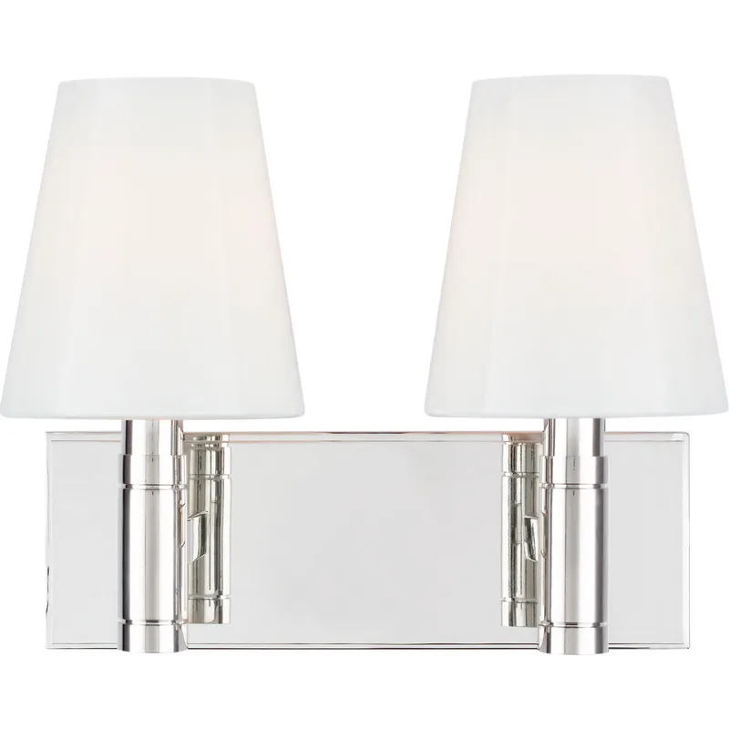 TOB by Thomas O'Brien Beckham Classic 2 Light 13.25 inch Polished Nickel Vanity Light Wall Light