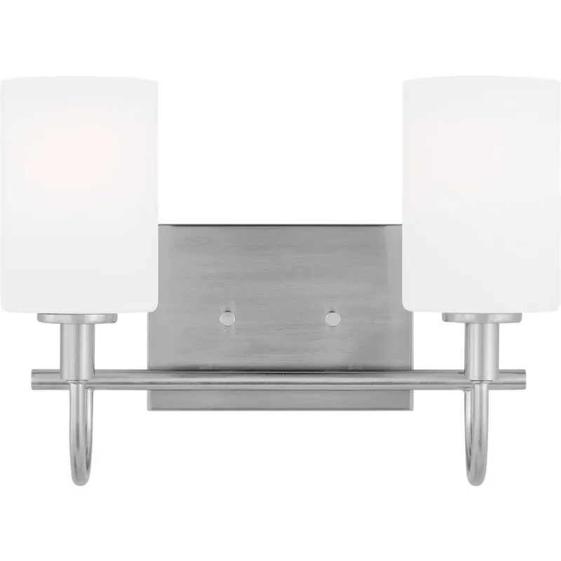 Oak Moore 2 Light 13.88 inch Brushed Nickel Bath Vanity Wall Light