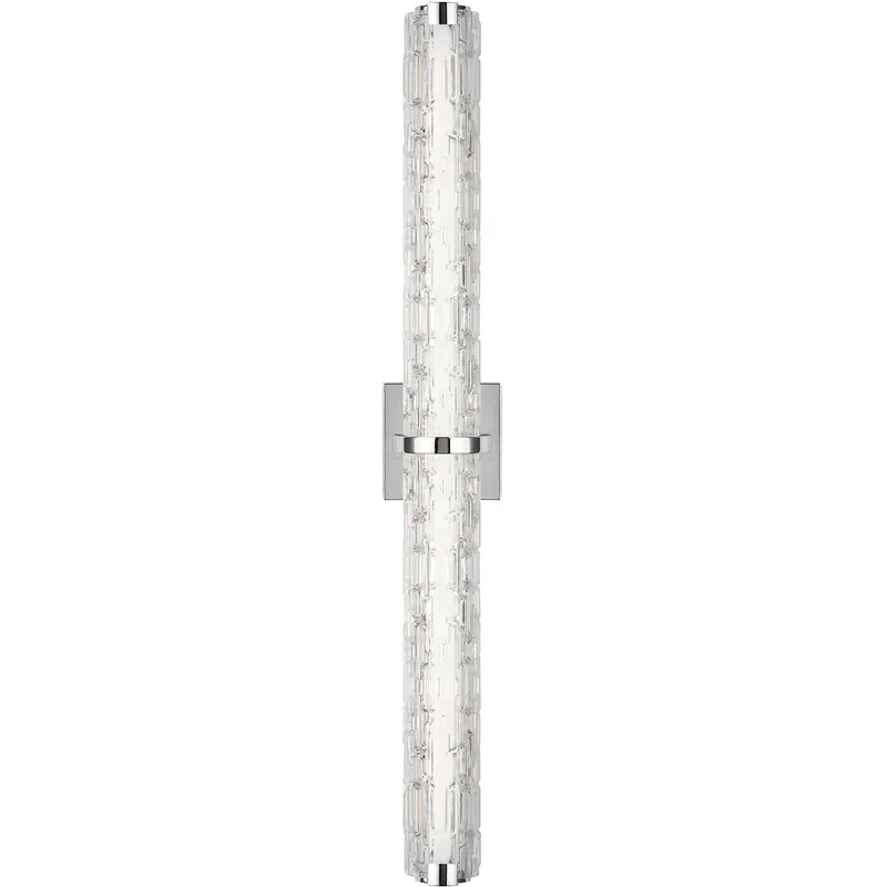 Sean Lavin Cutler LED 36 inch Chrome Vanity Light Wall Light in Clear Staggered Rock