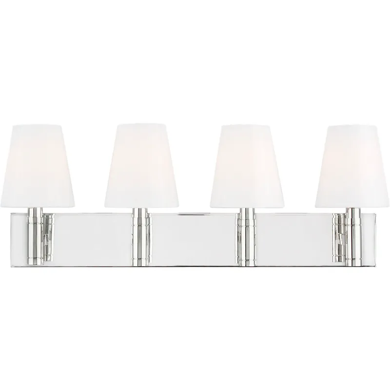 TOB by Thomas O'Brien Beckham Classic 4 Light 28.88 inch Polished Nickel Vanity Light Wall Light