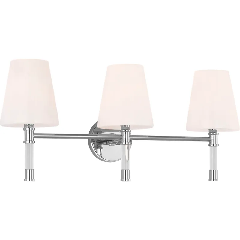 C&M by Chapman & Myers Hanover 3 Light 24.63 inch Polished Nickel Bath Vanity Wall Sconce Wall Light