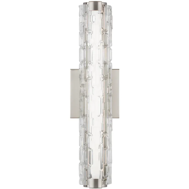 Sean Lavin Cutler LED 18 inch Satin Nickel Sconce Wall Light in Clear Staggered Rock