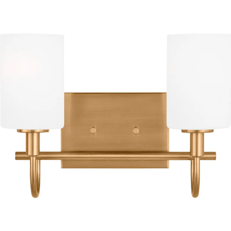 Oak Moore 2 Light 13.88 inch Satin Brass Bath Vanity Wall Light