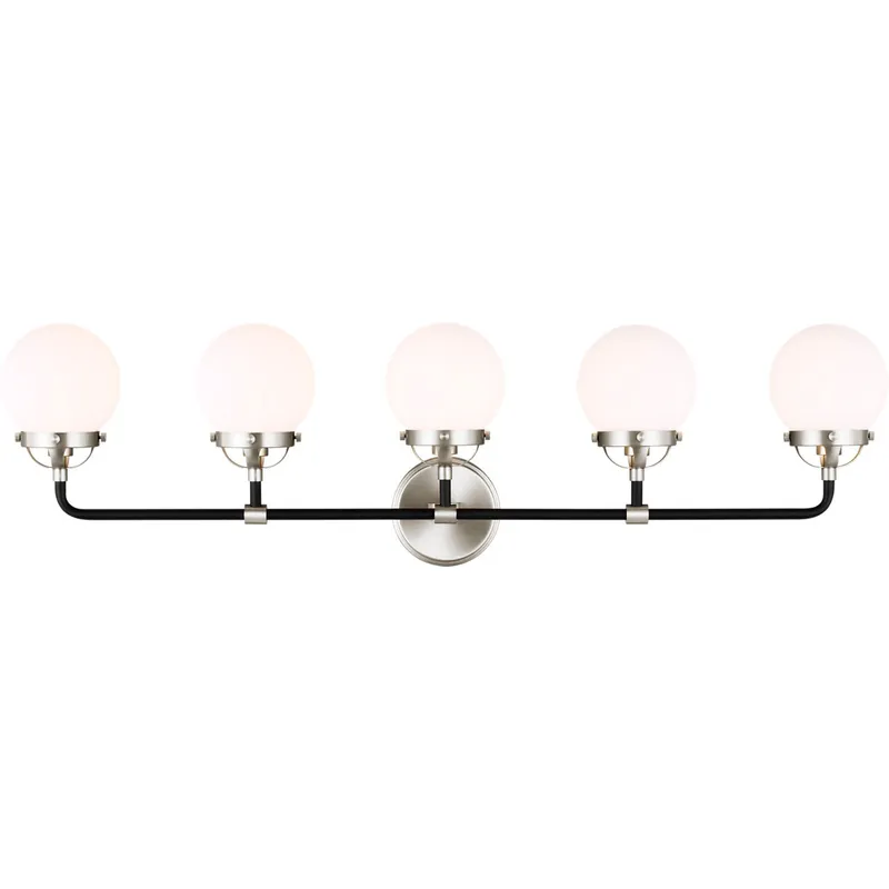 Ian K. Fowler Cafe 5 Light 38.25 inch Brushed Nickel Wall Bath Fixture Wall Light