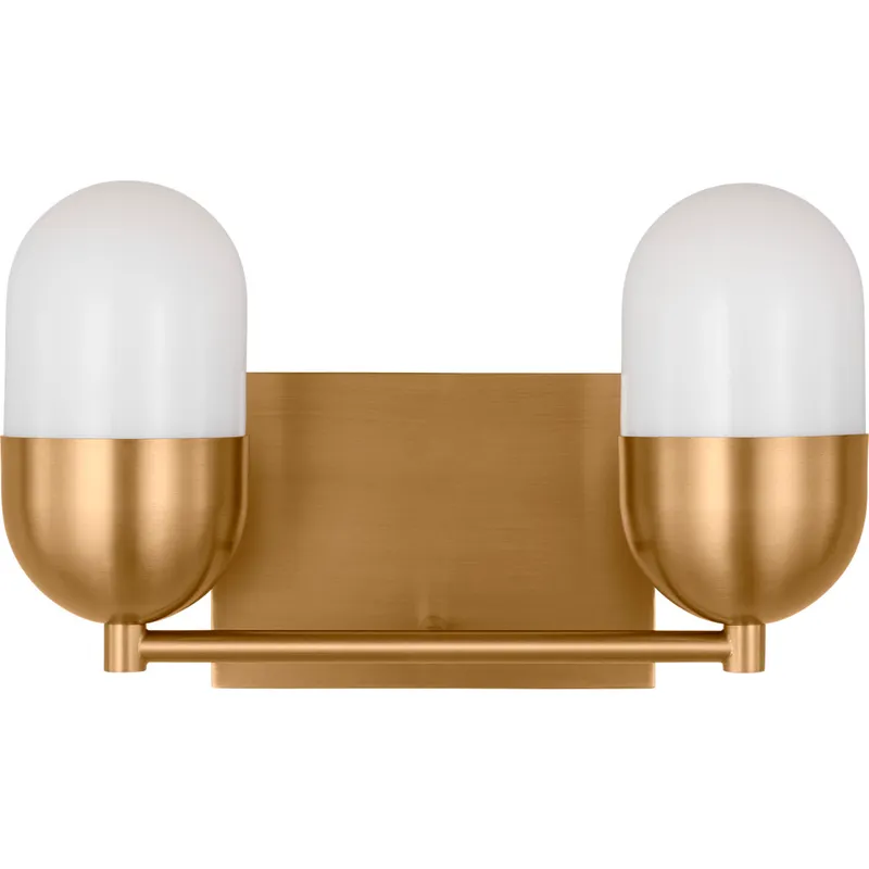 Drew & Jonathan Scott Foster 2 Light 12.63 inch Satin Brass Vanity Light Wall Light