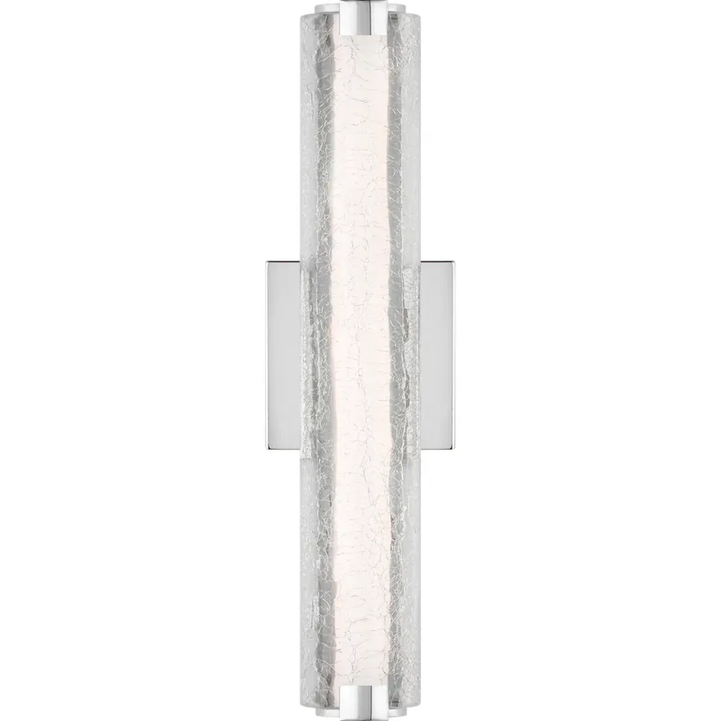 Sean Lavin Cutler LED 18 inch Chrome Sconce Wall Light in Clear Crackle