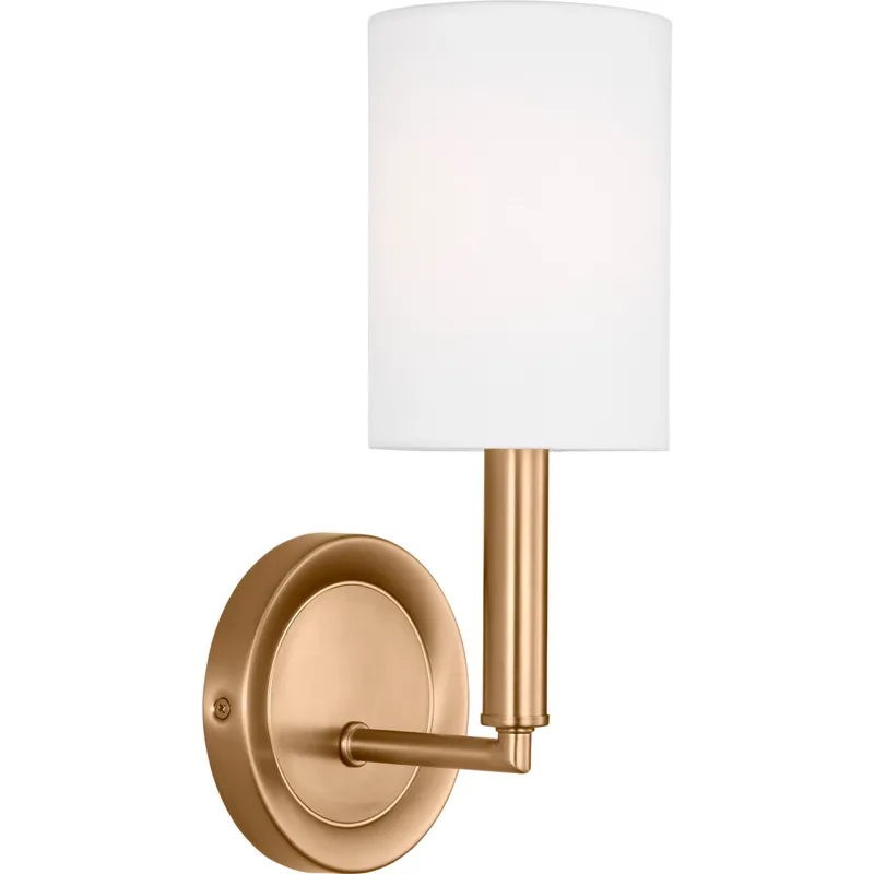 Drew & Jonathan Egmont 1 Light 4.75 inch Satin Brass Bath Vanity Wall Sconce Wall Light