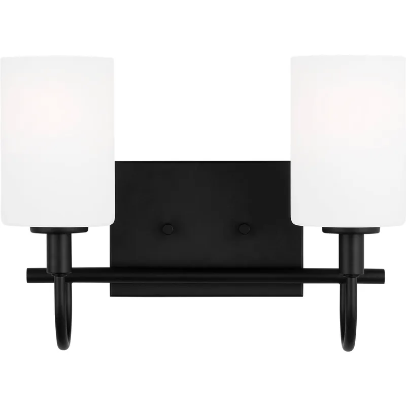 Oak Moore 2 Light 13.88 inch Midnight Black Bath Vanity Wall Light